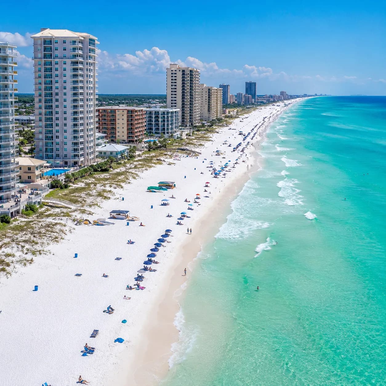 Gulf-front balcony and beach view from Pelican Beach Resort Unit 707 in Destin