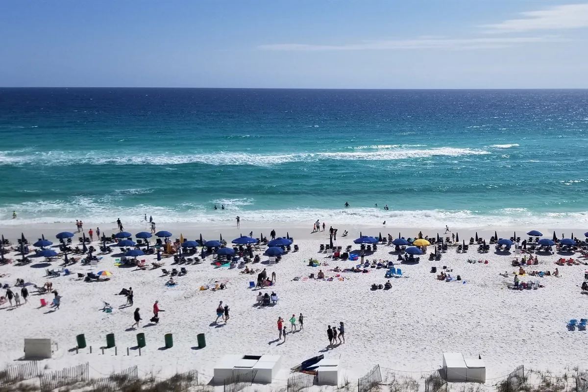 Emerald Coast shoreline beside Pelican Beach Resort in Destin Florida