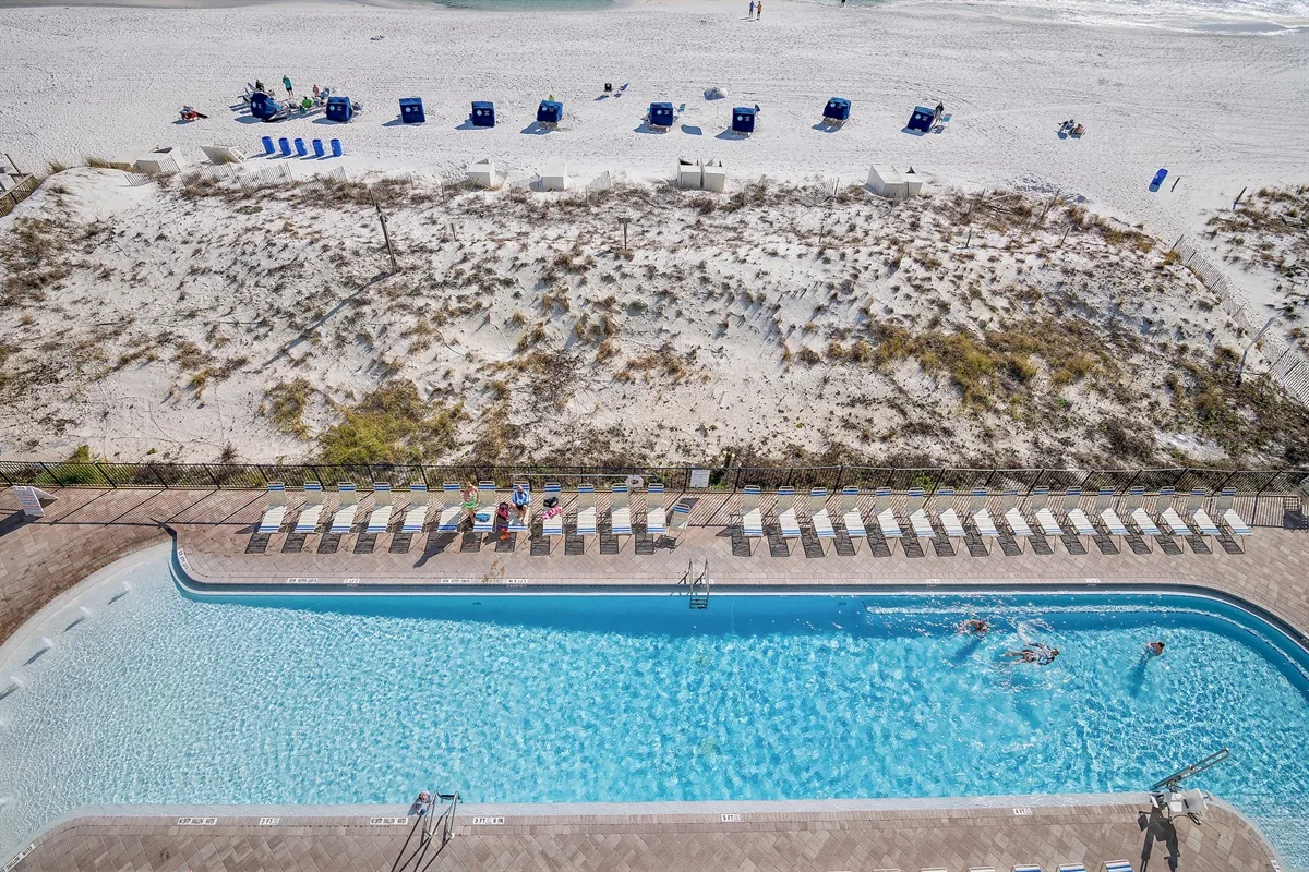Pelican Beach Resort beachfront and Gulf of Mexico in Destin, Florida